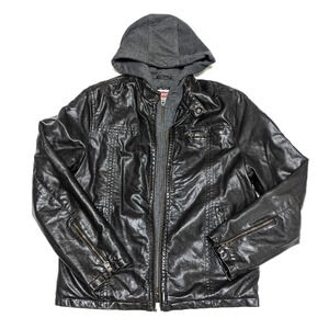 Levi's Men's Faux Leather Trucker Hooded Size Medium M